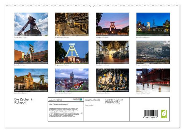 Produktbild: Die Zechen im Ruhrpott (hochwertiger Premium Wandkalender 2026 DIN A2 quer), Kunstdruck in Hochglanz