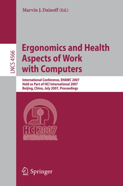Produktbild: Ergonomics and Health Aspects of Work with Computers