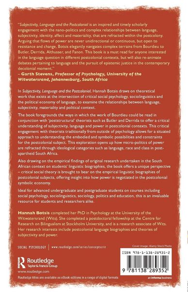 Produktbild: Subjectivity, Language and the Postcolonial