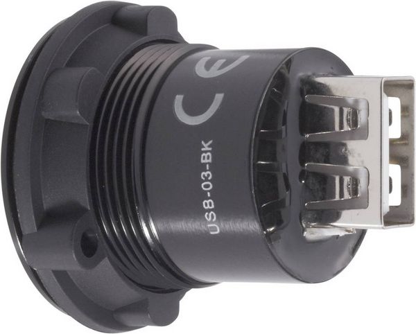 Produktbild: TRU COMPONENTS USB-03-BK USB-Einbaubuchse 2.0 Buchse, Einbau USB-Buchse Typ B auf USB-Buchse Typ A Inhalt: 1 St.