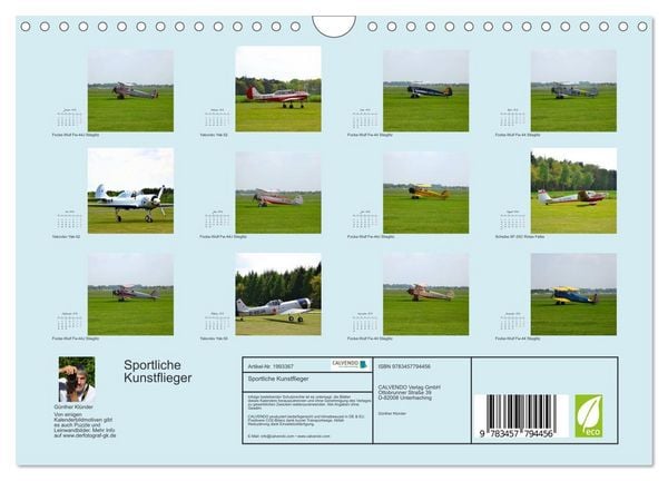 Produktbild: Sportliche Kunstflieger (Wandkalender 2026 DIN A4 quer), CALVENDO Monatskalender