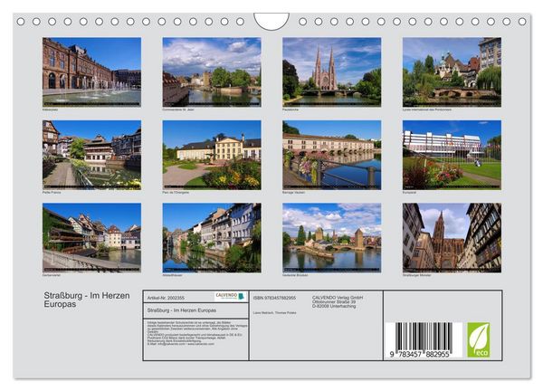 Produktbild: Stra&szlig;burg - Im Herzen Europas (Wandkalender 2026 DIN A4 quer), CALVENDO Monatskalender
