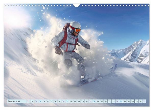 Produktbild: Snowboarder in Aktion (Wandkalender 2026 DIN A3 quer), CALVENDO Monatskalender