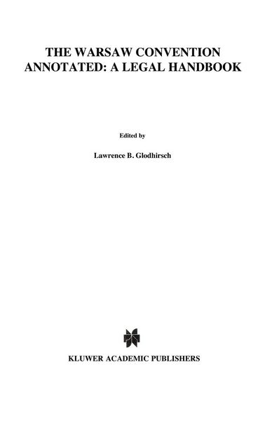 Produktbild: The Warsaw Convention Annotated:A Legal Handbook