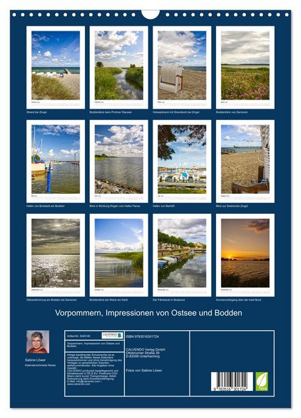 Produktbild: Vorpommern, Impressionen von Ostsee und Bodden (Wandkalender 2026 DIN A3 hoch), CALVENDO Monatskalender