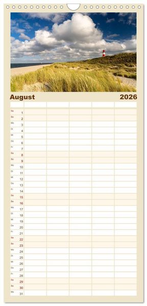 Produktbild: Familienplaner 2026 - Schleswig-Holstein - Nordfriesland mit 5 Spalten (Wandkalender, 21 x 45 cm) CALVENDO