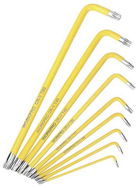 Produktbild: WorkPro TX T-Profil Stiftschl&uuml;sselsatz T 10, T 15, T 20, T 25, T 27, T 30, T 40, T 45, T 50