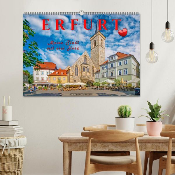 Produktbild: Erfurt - meine Stadt mit viel Herz (Wandkalender 2026 DIN A2 quer), CALVENDO Monatskalender