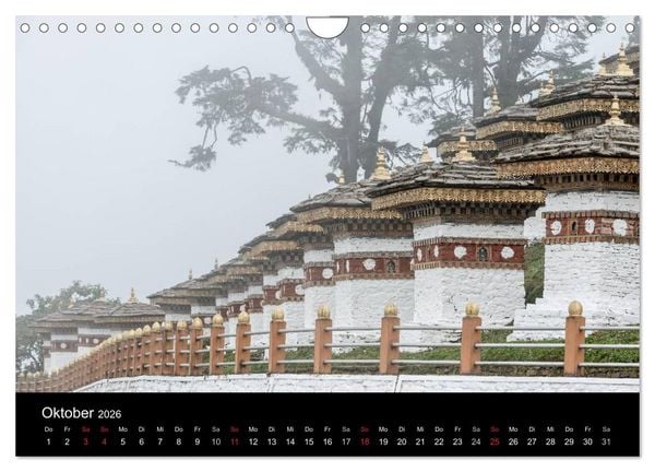 Produktbild: Bhutan - Reise durch das Land des Donnerdrachens (Wandkalender 2026 DIN A4 quer), CALVENDO Monatskalender