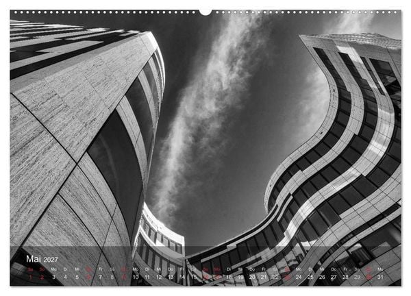 Produktbild: D&uuml;sseldorf Ansichten in Schwarz-Wei&szlig; (Wandkalender 2027 DIN A2 quer), CALVENDO Monatskalender