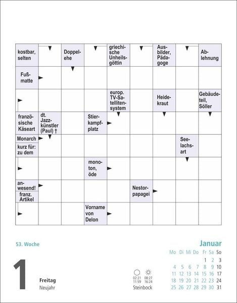Produktbild: Stefan Heine Kreuzwortr&auml;tsel Tagesabrei&szlig;kalender 2027