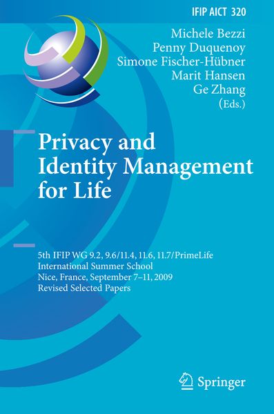Produktbild: Privacy and Identity Management for Life
