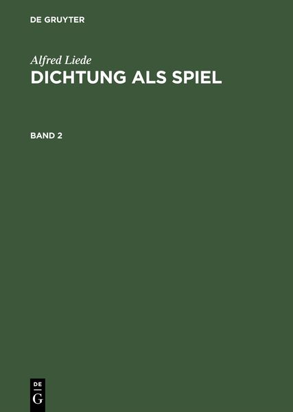Produktbild: Dichtung als Spiel. Band 2