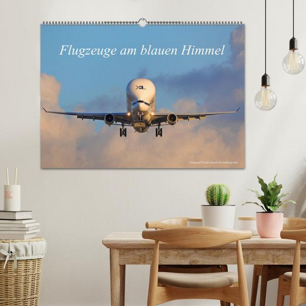 Produktbild: Flugzeuge am blauen Himmel (Wandkalender 2026 DIN A2 quer), CALVENDO Monatskalender