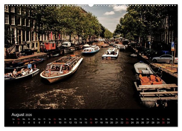 Produktbild: psychadelic Amsterdam - Stadtansichten zwischen Tag und Traum (Wandkalender 2026 DIN A2 quer), CALVENDO Monatskalender