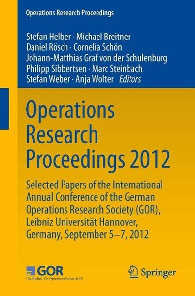 Produktbild: Operations Research Proceedings 2012