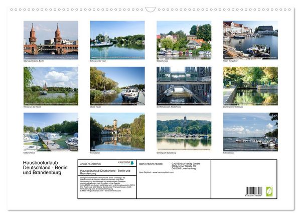 Produktbild: Hausbooturlaub Deutschland - Berlin und Brandenburg (Wandkalender 2027 DIN A2 quer), CALVENDO Monatskalender