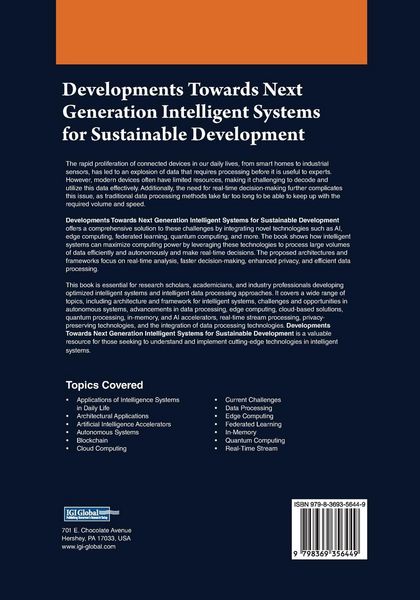 Produktbild: Developments Towards Next Generation Intelligent Systems for Sustainable Development