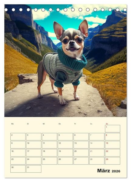 Produktbild: Witzige Chihuahuas. Gl&uuml;ckliche Temperamentb&uuml;ndel (Tischkalender 2026 DIN A5 hoch), CALVENDO Monatskalender
