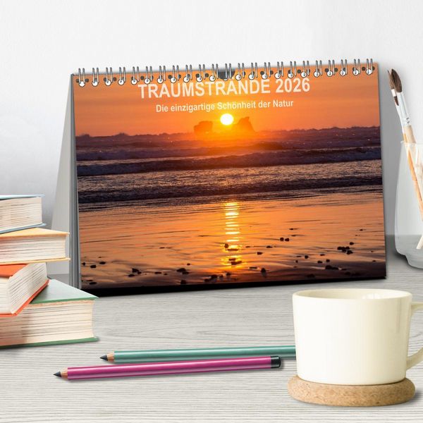 Produktbild: Kalender Traumstr&auml;nde 2026 (Tischkalender 2026 DIN A5 quer), CALVENDO Monatskalender