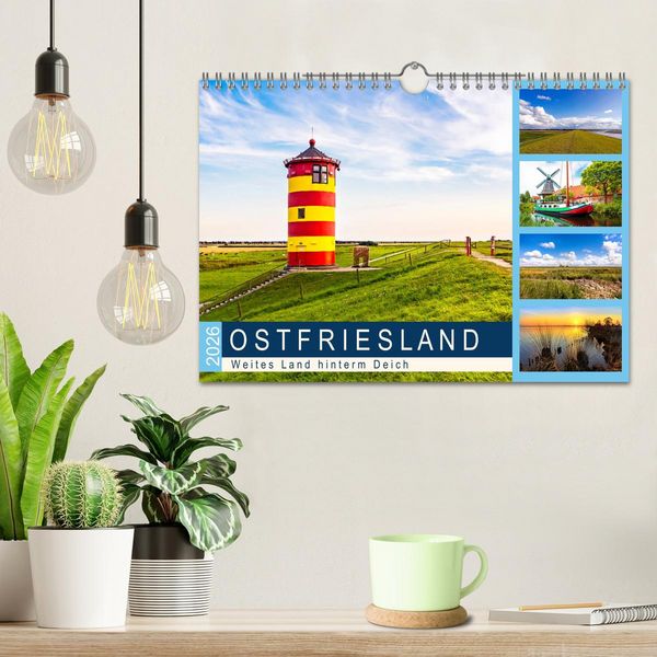 Produktbild: OSTFRIESLAND Weites Land hinterm Deich (Wandkalender 2026 DIN A4 quer), CALVENDO Monatskalender