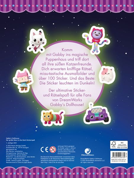 Produktbild: Gabby's Dollhouse: Der gro&szlig;e Glow-in-the-Dark-Stickerspa&szlig;: Stickern - R&auml;tseln - Ausmalen