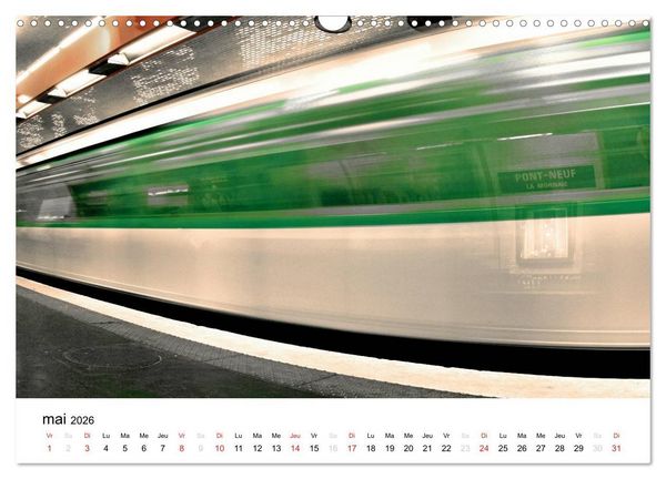 Produktbild: Paris M&eacute;tropolitain (Calendrier mural 2026 DIN A3 vertical), CALVENDO calendrier mensuel