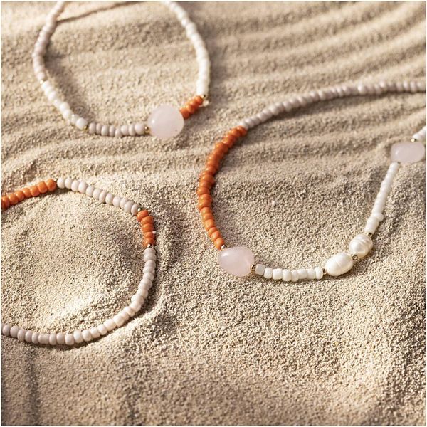 Produktbild: Creativ Company DIY Sets Beads Mini Kreativ Set Schmuck, Halskette und Armband aus Rosenquarz, Kreativ Box