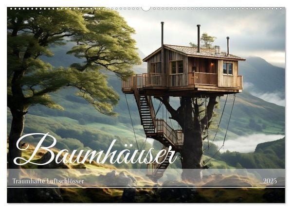 Baumhäuser - Traumhafte Luftschlösser (Wandkalender 2025 DIN A2 quer), CALVENDO Monatskalender