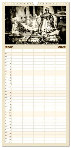 Produktbild: Familienplaner 2026 - Retro mit 5 Spalten (Wandkalender, 21 x 45 cm) CALVENDO