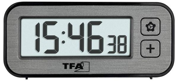 Produktbild: TFA Dostmann 60.2039.10 Quarz Wecker Grau Alarmzeiten 1