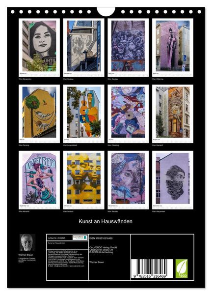 Produktbild: Kunst an Hausw&auml;nden (Wandkalender 2026 DIN A4 hoch), CALVENDO Monatskalender