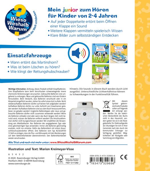 Wieso? Weshalb? Warum? Mein junior zum Hören, Band 2: Einsatzfahrzeuge