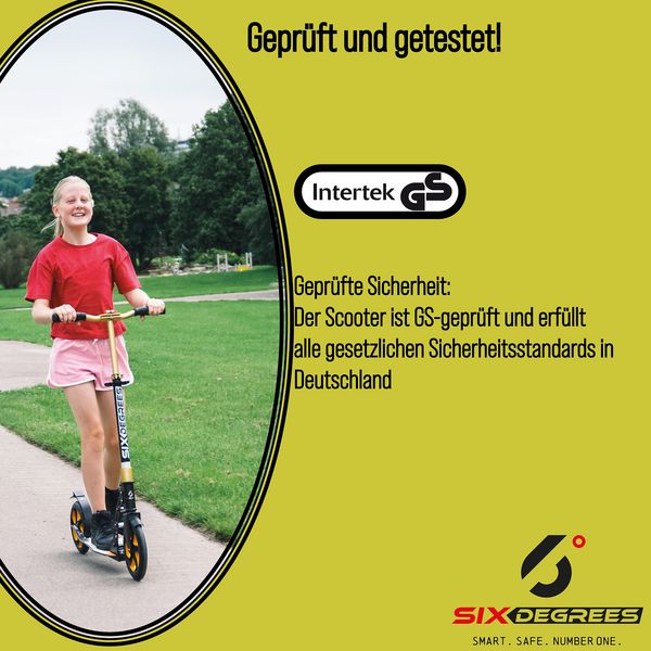 Produktbild: SIX DEGREES Alu Scooter 230/215 mm gold