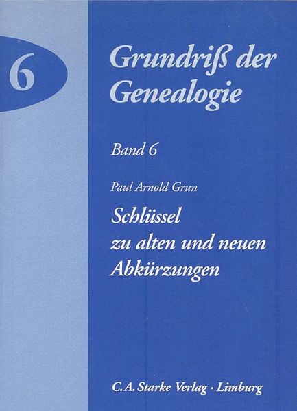 Produktbild: Schl&uuml;ssel zu alten und neuen Abk&uuml;rzungen