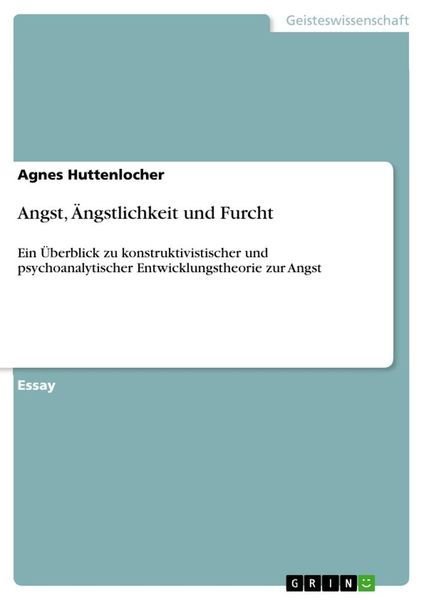 Produktbild: Angst, &Auml;ngstlichkeit und Furcht