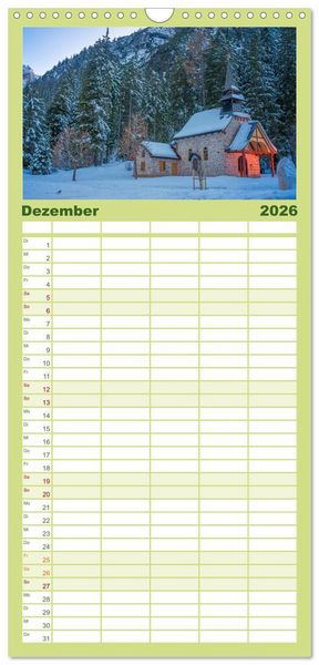 Produktbild: Familienplaner 2026 - Pragser Wildsee - Traumziel in den Dolomiten mit 5 Spalten (Wandkalender, 21 x 45 cm) CALVENDO