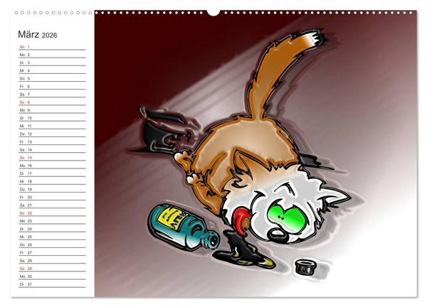 Produktbild: Alles f&uuml;r die Katz! Lustiger Katzen-Planer (hochwertiger Premium Wandkalender 2026 DIN A2 quer), Kunstdruck in Hochglanz