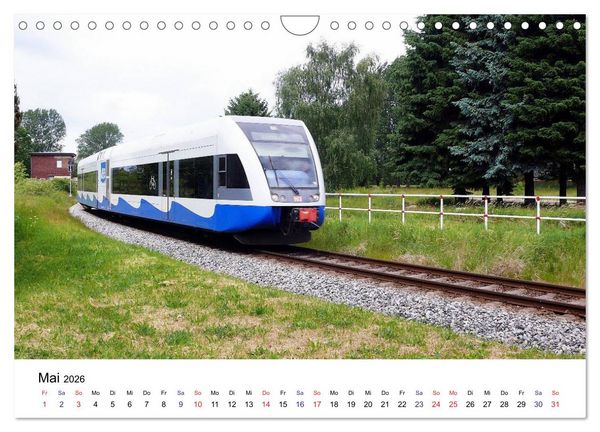 Produktbild: Eisenbahnen auf Usedom (Wandkalender 2026 DIN A4 quer), CALVENDO Monatskalender