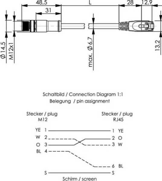 Produktbild: Teleg&auml;rtner 100017283 Verbindungsleitung Stecker 2m 1St.