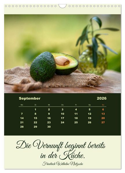 Produktbild: Vegan Ern&auml;hrt - frisches Gem&uuml;se und Obst auf den Tisch (Wandkalender 2026 DIN A3 hoch), CALVENDO Monatskalender