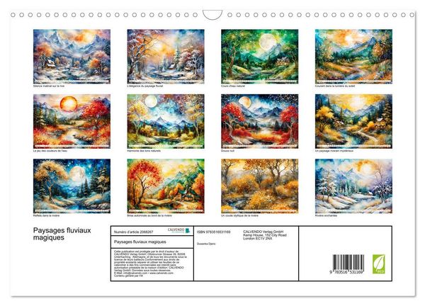 Produktbild: Paysages fluviaux magiques (Calendrier mural 2026 DIN A3 vertical), CALVENDO calendrier mensuel