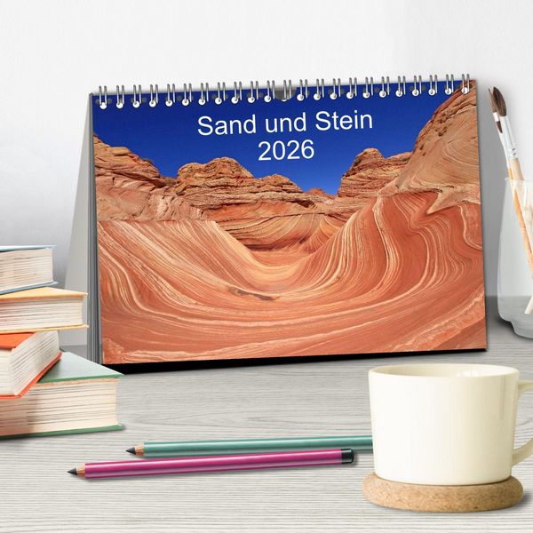 Produktbild: Sand und Stein 2026 (Tischkalender 2026 DIN A5 quer), CALVENDO Monatskalender