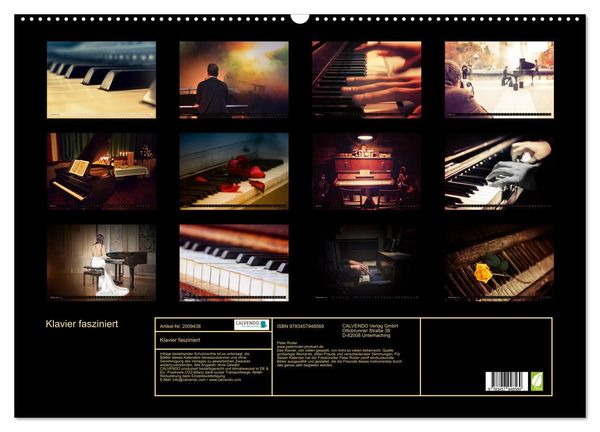 Produktbild: Klavier fasziniert (Wandkalender 2026 DIN A2 quer), CALVENDO Monatskalender