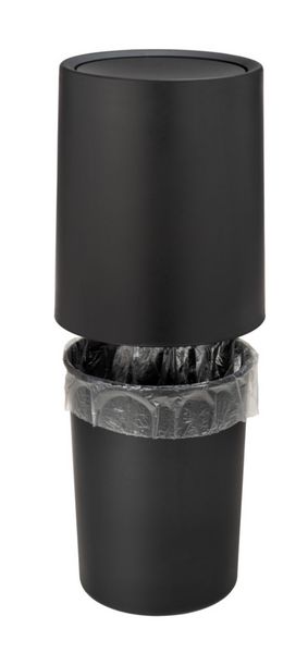 Produktbild: Schwingdeckeleimer Mod. Atri Schwarz, Fassungsverm&ouml;gen: 6 Liter
