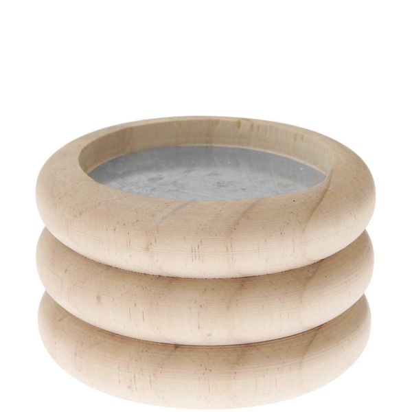 Produktbild: Holz Kerzenhalter Ringe, Natur, &Oslash; 9 cm, H 6 cm, f&uuml;r Kerzen &Oslash;