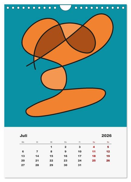 Produktbild: FormArt - Linien und Farben (Wandkalender 2026 DIN A4 hoch), CALVENDO Monatskalender