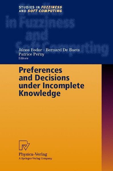 Produktbild: Preferences and Decisions under Incomplete Knowledge