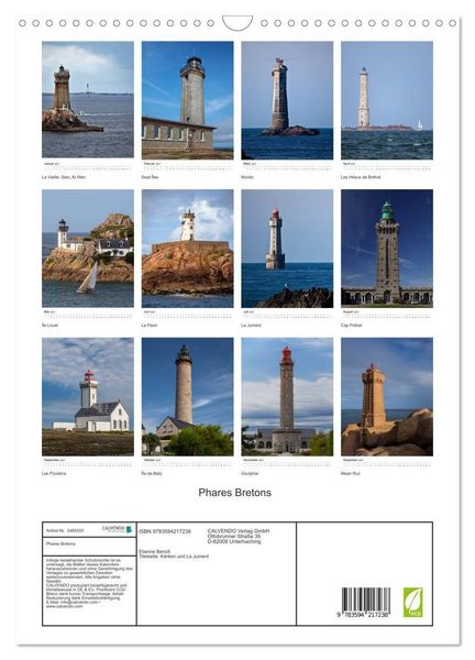 Produktbild: Phares Bretons (Wandkalender 2027 DIN A3 hoch), CALVENDO Monatskalender