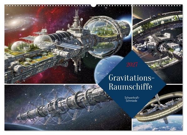 Produktbild: Gravitations-Raumschiffe (Wandkalender 2027 DIN A2 quer), CALVENDO Monatskalender